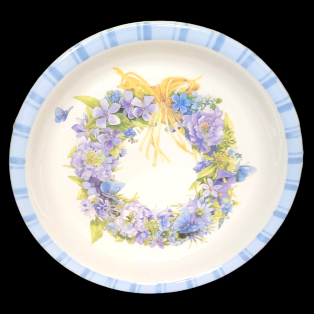 Vtg 80's Marjolein Bastin Hallmark Artist Nature's Sketchbook Serving Pie Plate